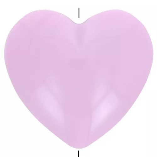 Cuenta corazón de resina opaca 26x27 mm - Violeta claro x1