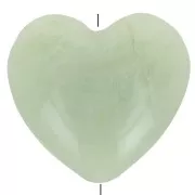 Cuenta corazón de resina translúcida 26x27 mm - Liquen jaspeado x1