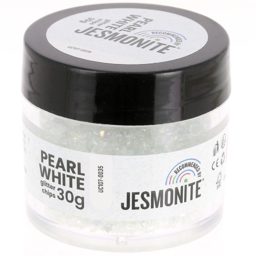 Glitter Chips in a Bottle - Jesmonite - Pearl White x30g