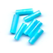 Cuentas de Rocalla Preciosa, tubos de 6,5 x 2 mm, color aguamarina, 20 g