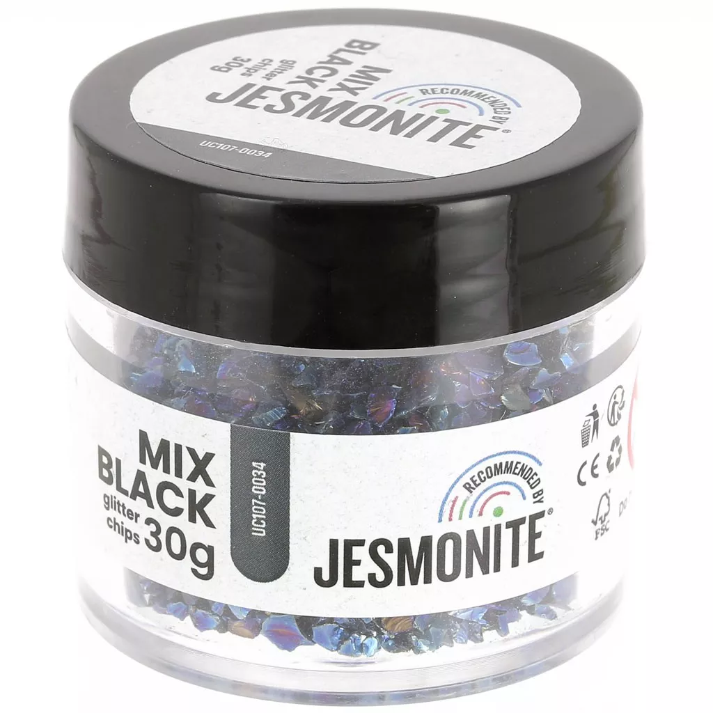 Glitter chips con purpurina Jesmonite Mix Black x10g Perles & Co
