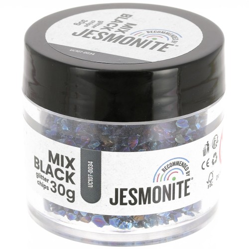 Glitter Chips in a Bottle - Jesmonite - Mix Black x30g