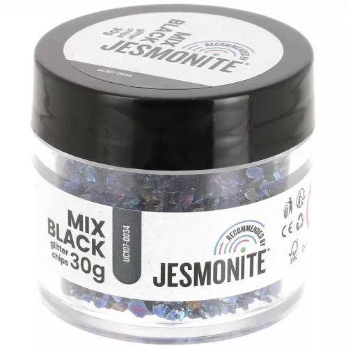 Glitter Chips in a Bottle - Jesmonite - Mix Black x30g
