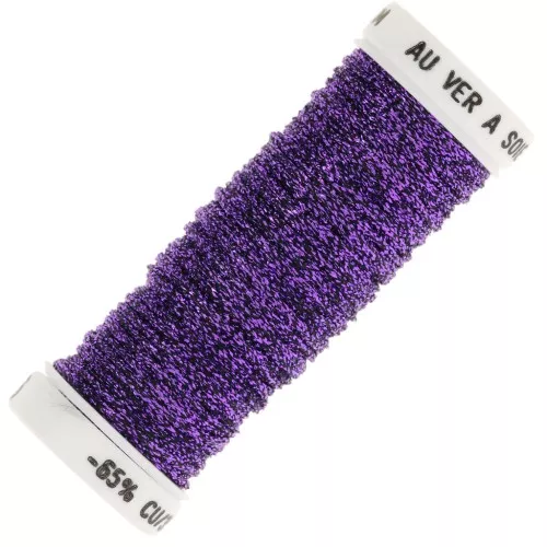 Hilo de bordar metálico trenzado 16 Au gusano de seda para bordar Violeta oscuro 026 x10m