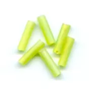 Cuentas de Rocalla Preciosa, tubos de 6,5 x 2 mm, color peridoto, 20 g