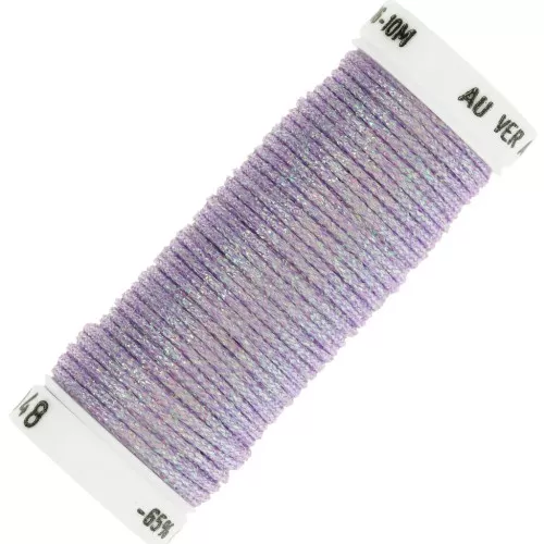 Hilo de bordar metálico trenzado 16 Au gusano de seda para bordar Violeta claro 048 x10m