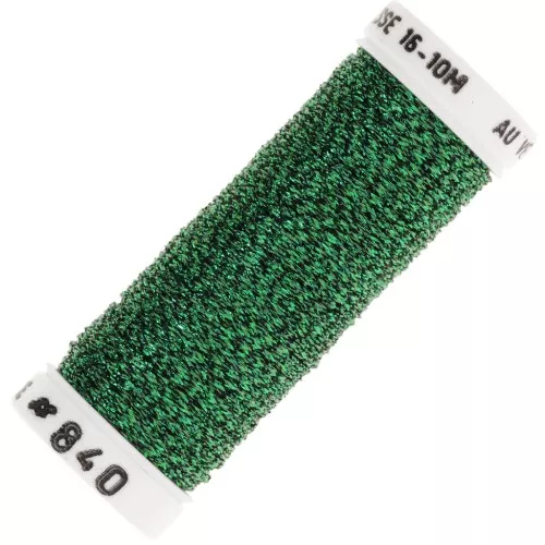 Hilo de bordar metálico trenzado 16 Au gusano de seda para bordar Verde oscuro 840 x10m