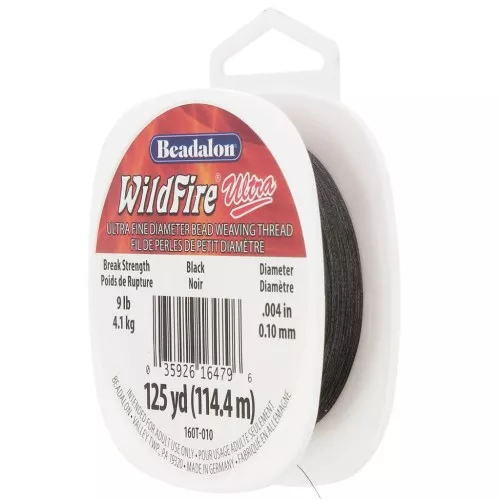 WildFire Ultra 0.10 mm Nylon Braided Cord - Negro x114.4m