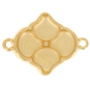 Cymbal Entrepieza para cuentas Ginko Duo 24x18 mm - Kalogeri - Dorado con oro fino