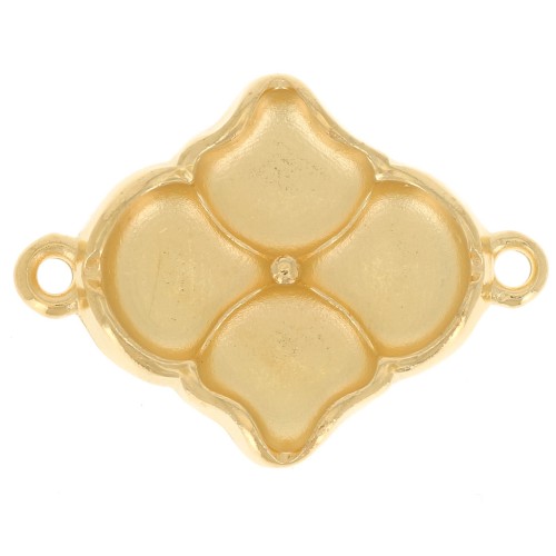 Cymbal Entrepieza para cuentas Ginko Duo 24x18 mm - Kalogeri - Dorado con oro fino