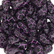 Cuentas de vidrio Paisley Duo 9x5.5 mm - Ionic Jet - Pink x10g