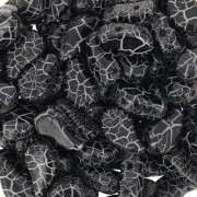 Cuentas de vidrio Paisley Duo 9x5.5 mm - Ionic Jet - White x10g|raw }}