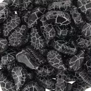 Cuentas de vidrio Paisley Duo 9x5.5 mm - Ionic Jet - White x10g