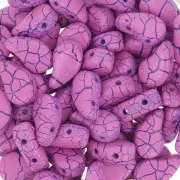 Cuentas de vidrio dos agujeros Paisley Duo 9x5.5 mm - Rosa iónico - Azul x10g