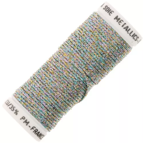 Hilo de bordar metálico trenzado 16 Au ver à soie para bordar Multicolor 041 x10m