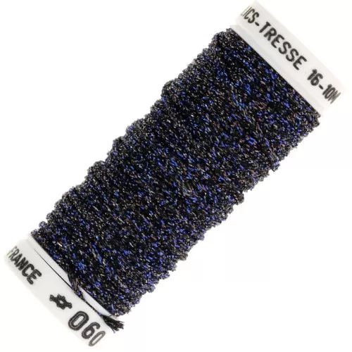 Hilo de bordar metalizado trenzado 16 Au ver à soie - bordado - Azul noche marrón 060 x10m