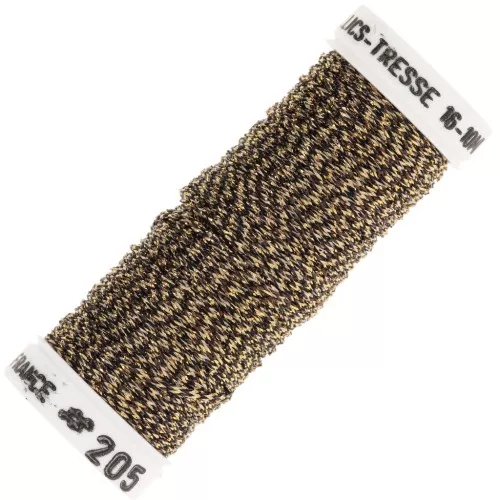Hilo de bordar trenzado metálico 16 Au ver à soie para bordar Marrón dorado (205) x10m