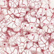 Cuentas de cristal Paisley Duo 9x5.5 mm - Ionic White - Red x10g