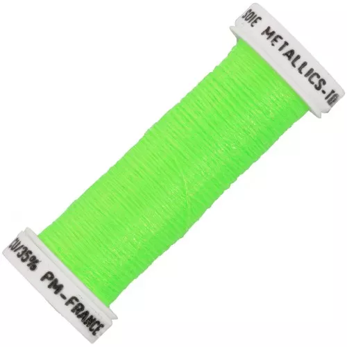 Hilo de bordar metálico trenzado 4 - Au ver à soie para bordar Verde fluorescente 459F x10m