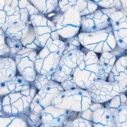 Cuentas de cristal Paisley Duo 9x5.5 mm - Ionic White - Blue x10g|raw }}