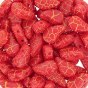 Cuentas de cristal Paisley Duo 9x5.5 mm - Ionic Red - Yellow x10g|raw }}