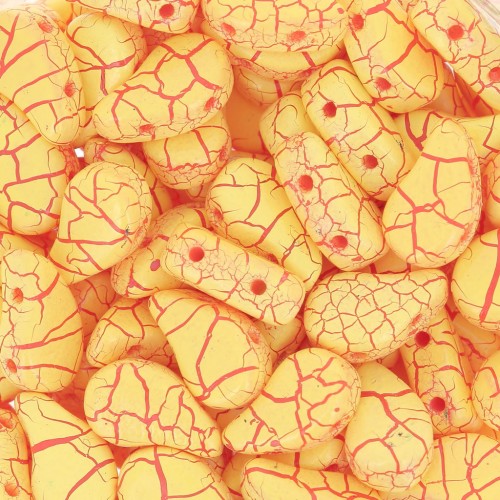 Cuentas de cristal Paisley Duo 9x5.5 mm - Ionic Yellow - Red x10g