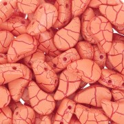 Cuentas de cristal Paisley Duo 9x5.5 mm - Ionic Orange - Dark Red x10g|raw }}