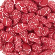 Cuentas de cristal Paisley Duo 9x5.5 mm - Ionic Red - White x10g