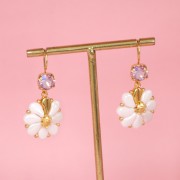 Cuentas de cristal Paisley Duo 9x5.5 mm - Ionic Red - White x10g