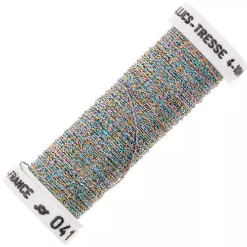 Fil à broder métallisé tressé 4 Au ver à soie - broderie - Multicolore (041) x10m