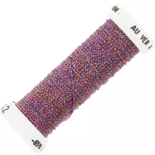 Hilo de bordar metálico trenzado 4 Au ver à soi - Fucsia Turquesa (042) x10m