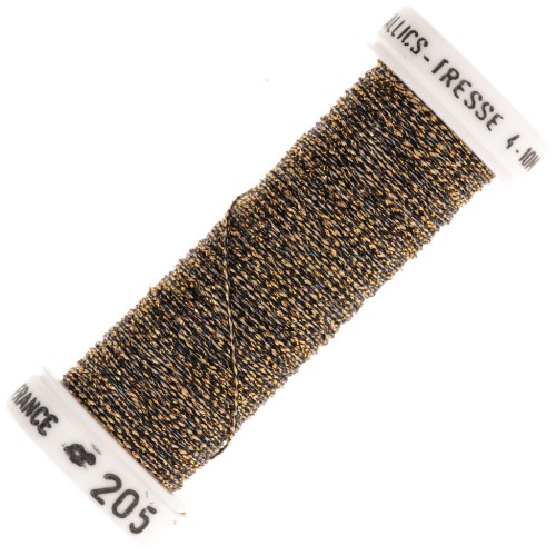 Hilo de bordar metálico trenzado 4 Au ver à soi para bordar - Marrón dorado (205) x10m
