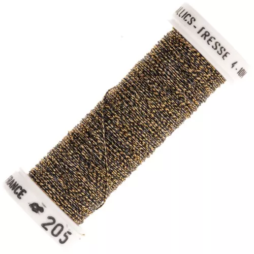Hilo de bordar metálico trenzado 4 Au ver à soi para bordar - Marrón dorado (205) x10m