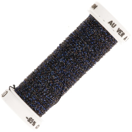 Hilo de bordar trenzado metalizado 4 Au ver à soi - Midnight Blue Brown (060) x10m