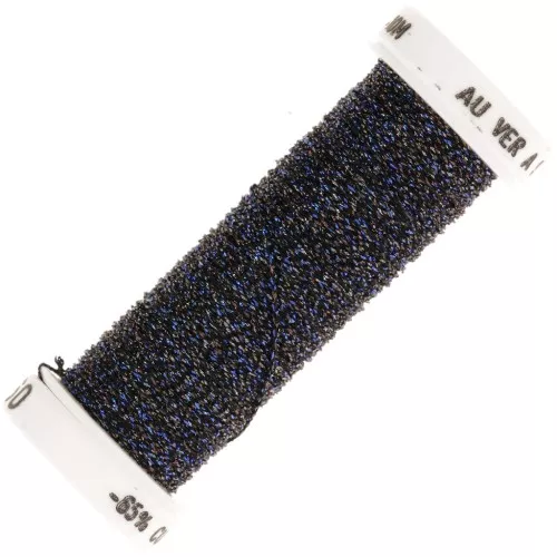 Hilo de bordar trenzado metalizado 4 Au ver à soi - Midnight Blue Brown (060) x10m