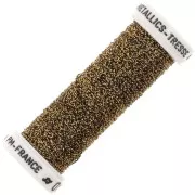 Hilo de bordar metálico trenzado 4 Au ver à soie - Antique Gold (004) x10m