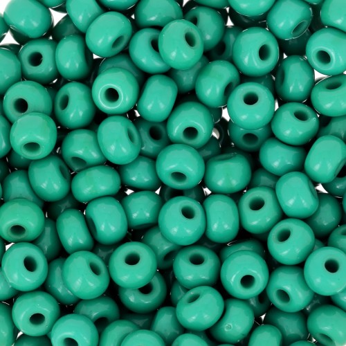 Cuentas de Rocalla Preciosa 6/0, 4 mm - Verde oscuro opaco, 20 g