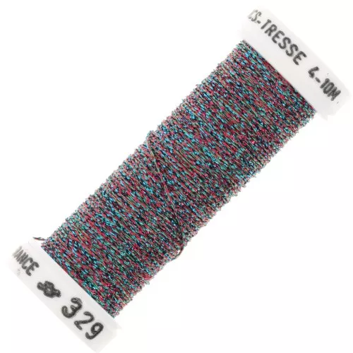 Hilo de bordar metálico trenzado 4 Silkworm - Rojo Turquesa (329) x10m
