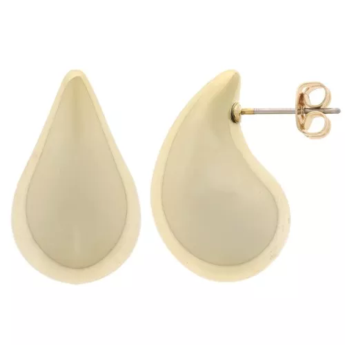 Pendientes gota acrílica 24.5x15 mm - Dorado x2
