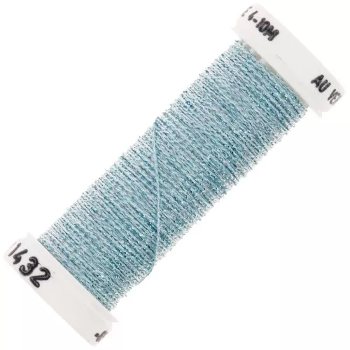 Hilo de bordar metálico trenzado 4 Silkworm - Azul iridiscente (1432) x10m