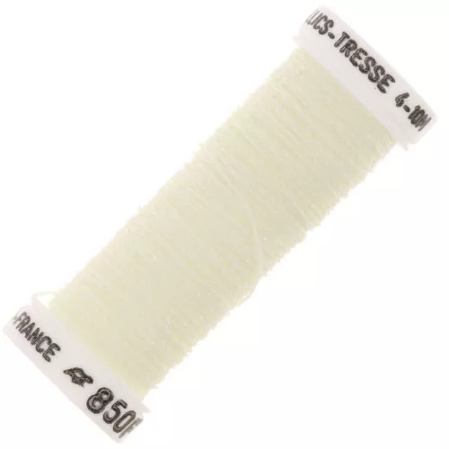Hilo de bordar metálico trenzado 4 gusanos de seda para bordar - Marfil (850F) x10m