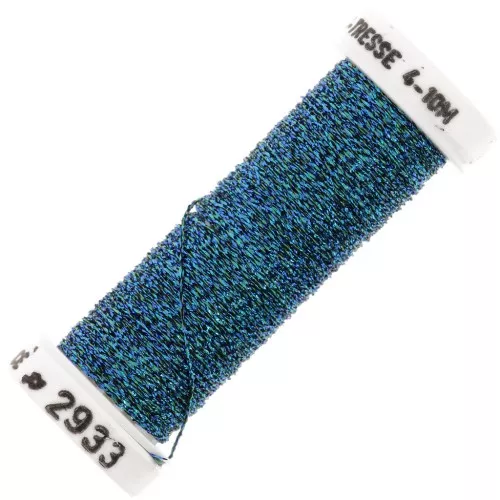 Hilo de bordar metálico trenzado 4 Silkworm - Azul eléctrico (2933) x10m