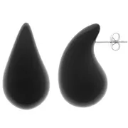 Pendientes acrílicos de gota abombada 31x17 mm - Negro x2