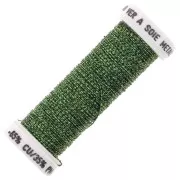 Hilo de bordar trenzado metálico 4 Silkworm - Verde botella (2540) x10m