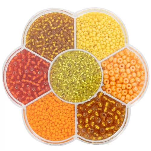 Preciosa Juego de cuentas de rocalla con florero - Amarillo - Naranja x1