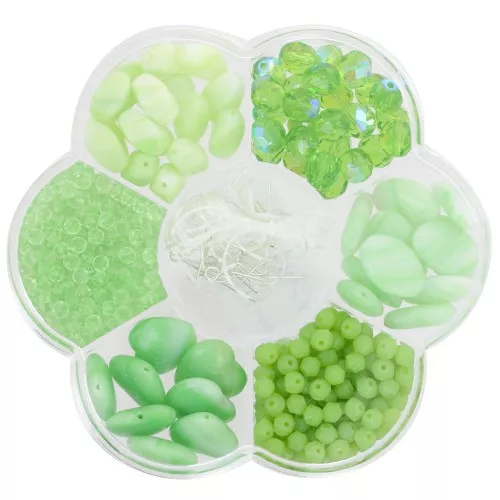 Juego de cuentas Perciosa con caja de flores y accesorios - Verde claro x1