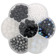 Preciosa Juego de cuentas de rocalla con florero - Negro - Blanco x1|raw }}
