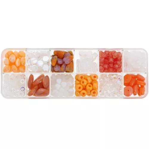 Preciosa Ornela surtido de cuentas - Cristal AB - Naranja x200g