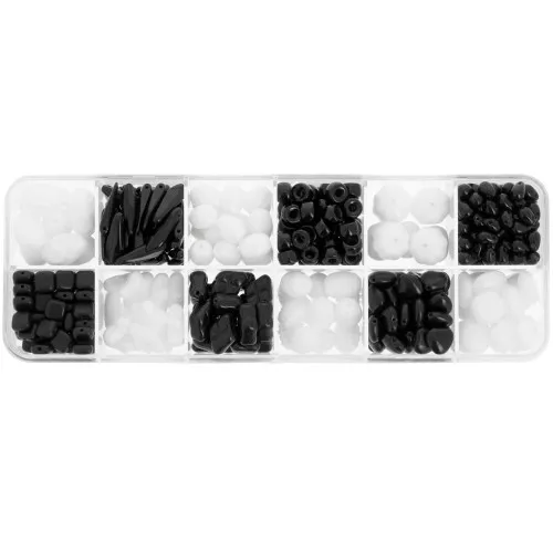 Preciosa Ornela surtido de perlas - Negro - Blanco x200g