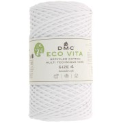 Bobina de cordón de algodón reciclado DMC 3 mm - Eco Vita 4 - Blanco x 200m
